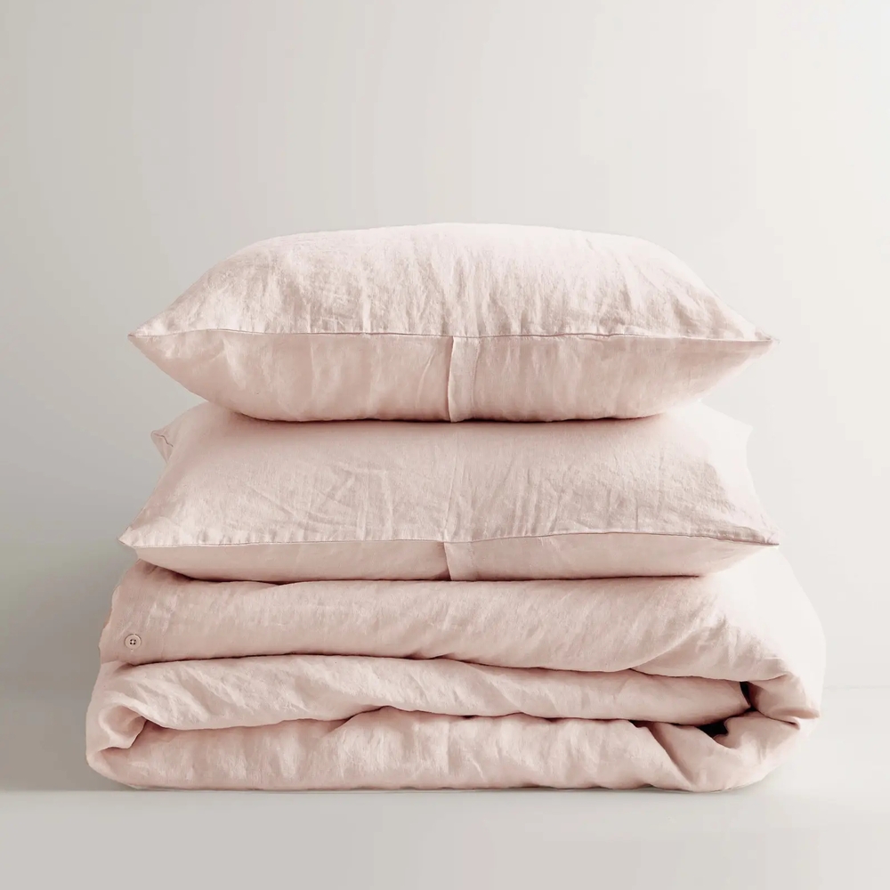 Quince Soft Pink Duvet Cover Set